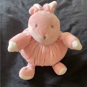 Easter Bunny Rabbit Pink Round Plush Stuffed Animal Toy 7"